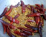A picture of step 1 of Sambar masala powder.