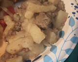 A picture of step 3 of Bison/Buffalo Potatoes and Onion.