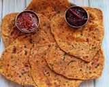A picture of step 4 of Muli (radish) Paratha, with new style.