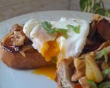 Foto del paso 5 de la receta: Bruschetta con verduras caramelizadas huevo poché