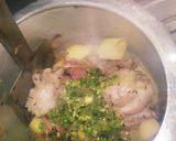 A picture of step 2 of Papaya mutton curry with Bengali style.