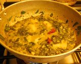 A picture of step 6 of Spinach potato koottu with rice.