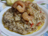Risotto de champiñones y pimentón rojo