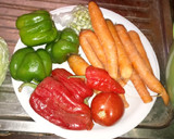 A picture of step 1 of Fried rice with vegetable source and cucumber juice.