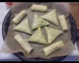 Une image de l'étape 5 de Triangle ou les cigarres farcie au poulet épinards au crème.