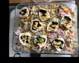 Une image de l'étape 5 de Salade riz jambon petits pois maïs carottes et œufs durs.