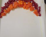 A picture of step 2 of Rainbow fruit salad with honey.