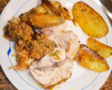 Foto del paso 7 de la receta: Pollo de corral relleno de ternera y verduras🐔