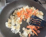 A picture of step 3 of Japanese Salmon Fried Rice.