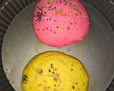 A picture of step 3 of Rainbow colour burger bun.