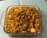 A picture of step 7 of Muri Ghonto: Bengali Yellow Rice with Fish Head.
