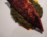 A picture of step 9 of Fried Mackerel and Saag.