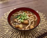 A picture of step 3 of Japanese curry udon with leftover curry.