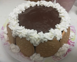 Foto del paso 8 de la receta: Tarta de cumpleaños de flan, chocolate y galletas 🎂