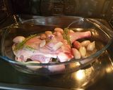 A picture of step 3 of Roast lamb with sweet, minty shallots.
