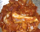 A picture of step 1 of Kadhai mutton.
