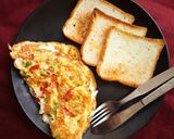 A picture of step 6 of Italian cheese and herbs omelette.