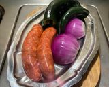 A picture of step 1 of Rajas con Chorizo.
