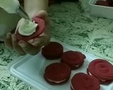 A picture of step 9 of Red Velvet Butter Cookie Roses Eggless.