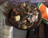 A picture of step 7 of Sweet potatoes pepper soup with Isiewu (Goat head).