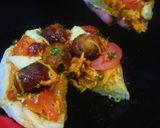 A picture of step 7 of Masala e Noodles & Kofta Pizza.