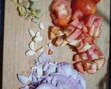 A picture of step 1 of Kathiyawadi paneer masala.