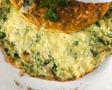 A picture of step 5 of Spinach mushroom omelette with flavour of garlic.