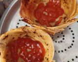 A picture of step 3 of Leftover Roti basket pizza.