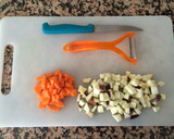 Foto del paso 1 de la receta: Nidos de pasta diferentes: con fuet, verduras y soja 