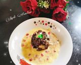 A picture of step 14 of Chocolate Bread pudding with custard sauce.