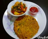 A picture of step 9 of Jowar-Radish Paratha with  Aloo Methi Subzi.