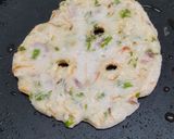 A picture of step 5 of Akki roti (rice flat bread).