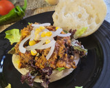 Foto del paso 9 de la receta: Hamburguesa de Garbanzos especiados, cebolla y pimiento rojo