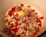 A picture of step 1 of Beans an franks.