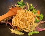 A picture of step 3 of Easy homemade stir fry honey and soy egg noodles with mushrooms.