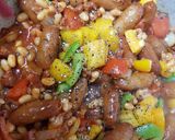 A picture of step 3 of My Little party Sausage & Chorizo Tomato Bake. 😉.