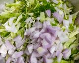 A picture of step 1 of Cabbage Thoran.