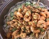 A picture of step 6 of Alfredo Pasta (Version 2 with Shrimp and Broccoli).