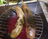Hình bước làm 1 của món Cà tím nướng mỡ hành