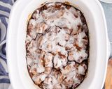 A picture of step 4 of Crockpot Cinnamon Bun Casserole.