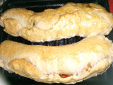 Pan de morrones rojos asados y mozzarella