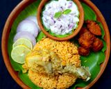 A picture of step 11 of Ambur chicken biryani.