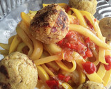 Foto del paso 13 de la receta: Espagueti🍝 de calabacín🥒amarillo💛 con albóndigas🍘🥫🍳🥕🌰 de atún!!!