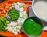 A picture of step 1 of Spinach Pulao.
