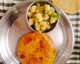 A picture of step 4 of SINGHADA PARANTHA 😋 Black Pepper Potato Sabji With Cucumber Raita (Vrat / fast Special Thal).