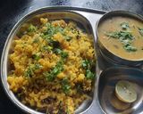 A picture of step 6 of Nagpur style Batata poha with kadhi.
