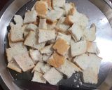 A picture of step 1 of Bread Upma.