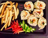 A picture of step 5 of PIN ROLL SANDWICHES or COLOURFUL SANDWICHES.