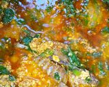 A picture of step 5 of Fried Egusi soup.