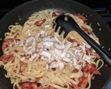 A picture of step 8 of Chicken and Chorizo Carbonara.